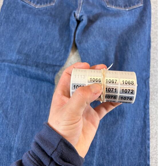 Levis 741 Straight Jeans Mens 34x31 Blue Red Tab White Oak Cone Denim Grunge USA - Picture 9 of 9